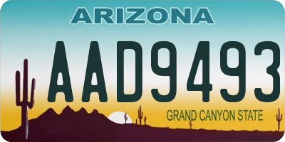 AZ license plate AAD9493