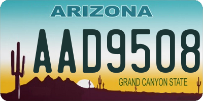 AZ license plate AAD9508