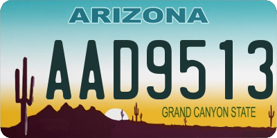 AZ license plate AAD9513