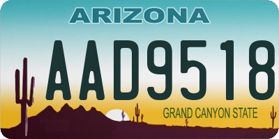 AZ license plate AAD9518