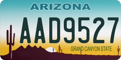 AZ license plate AAD9527