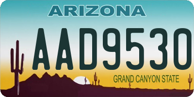 AZ license plate AAD9530