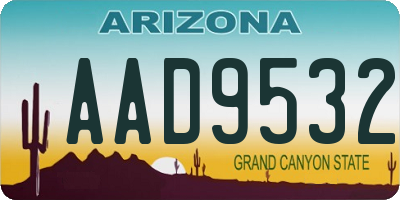 AZ license plate AAD9532