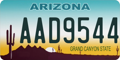 AZ license plate AAD9544