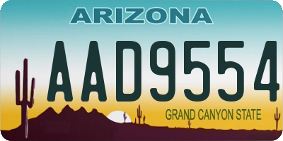 AZ license plate AAD9554