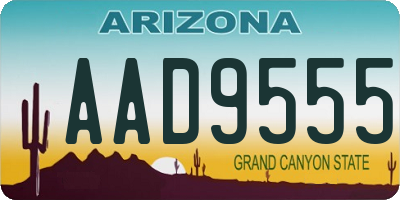 AZ license plate AAD9555