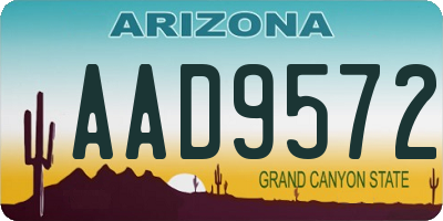 AZ license plate AAD9572