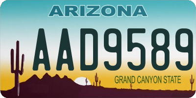 AZ license plate AAD9589