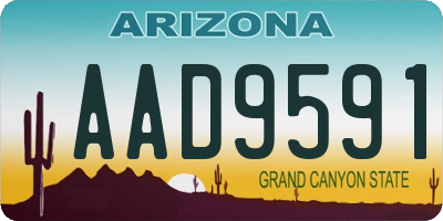 AZ license plate AAD9591