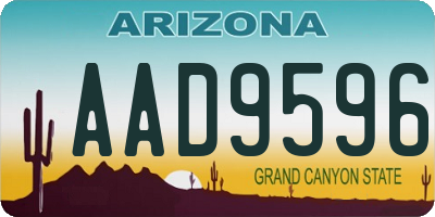 AZ license plate AAD9596