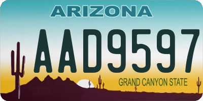 AZ license plate AAD9597