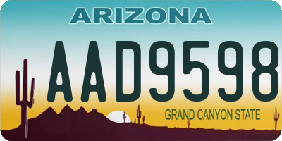 AZ license plate AAD9598