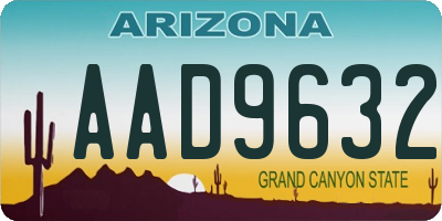 AZ license plate AAD9632