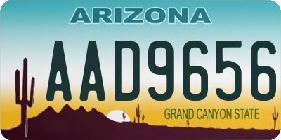 AZ license plate AAD9656