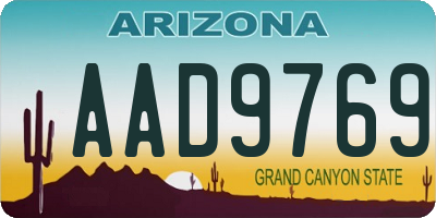 AZ license plate AAD9769