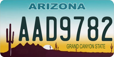AZ license plate AAD9782