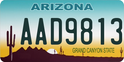 AZ license plate AAD9813
