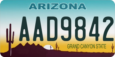 AZ license plate AAD9842