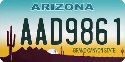 AZ license plate AAD9861