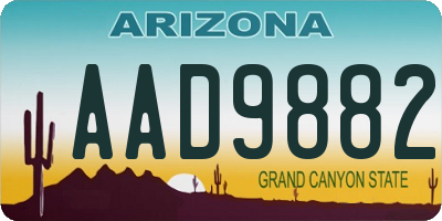 AZ license plate AAD9882