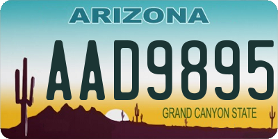 AZ license plate AAD9895