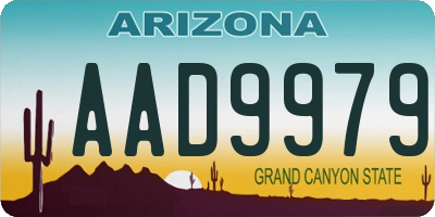 AZ license plate AAD9979