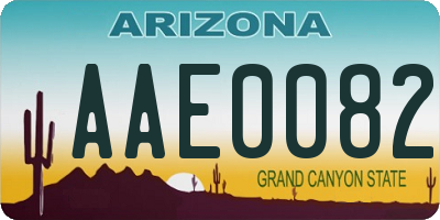 AZ license plate AAE0082