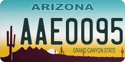 AZ license plate AAE0095