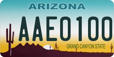 AZ license plate AAE0100
