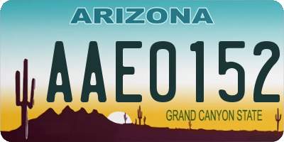 AZ license plate AAE0152