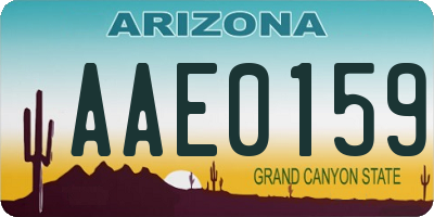 AZ license plate AAE0159