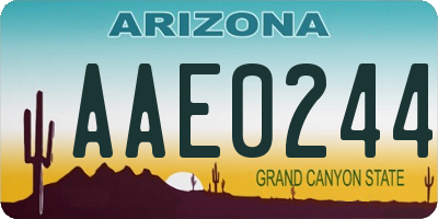 AZ license plate AAE0244