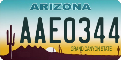 AZ license plate AAE0344