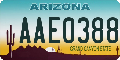 AZ license plate AAE0388