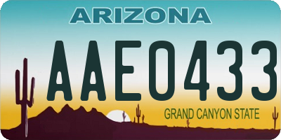 AZ license plate AAE0433