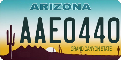 AZ license plate AAE0440