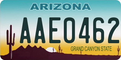 AZ license plate AAE0462