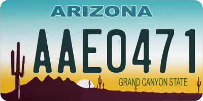 AZ license plate AAE0471