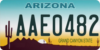 AZ license plate AAE0482