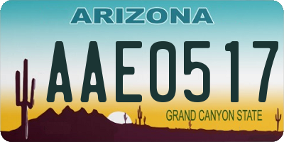 AZ license plate AAE0517