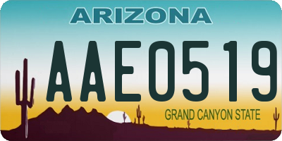 AZ license plate AAE0519
