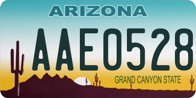 AZ license plate AAE0528