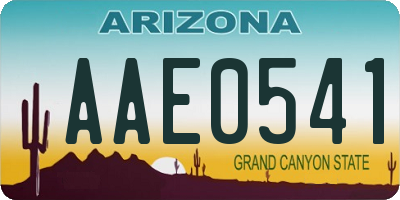 AZ license plate AAE0541