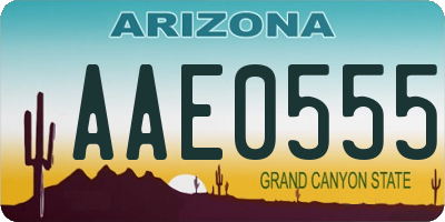 AZ license plate AAE0555