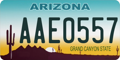 AZ license plate AAE0557