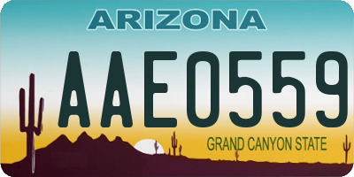 AZ license plate AAE0559