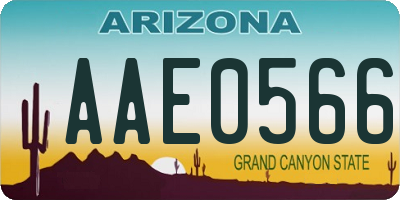 AZ license plate AAE0566