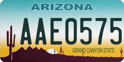 AZ license plate AAE0575