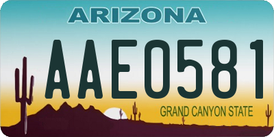 AZ license plate AAE0581