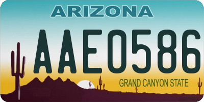 AZ license plate AAE0586